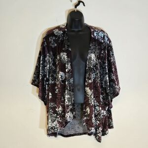 Floral Velvet Kimono Jacket